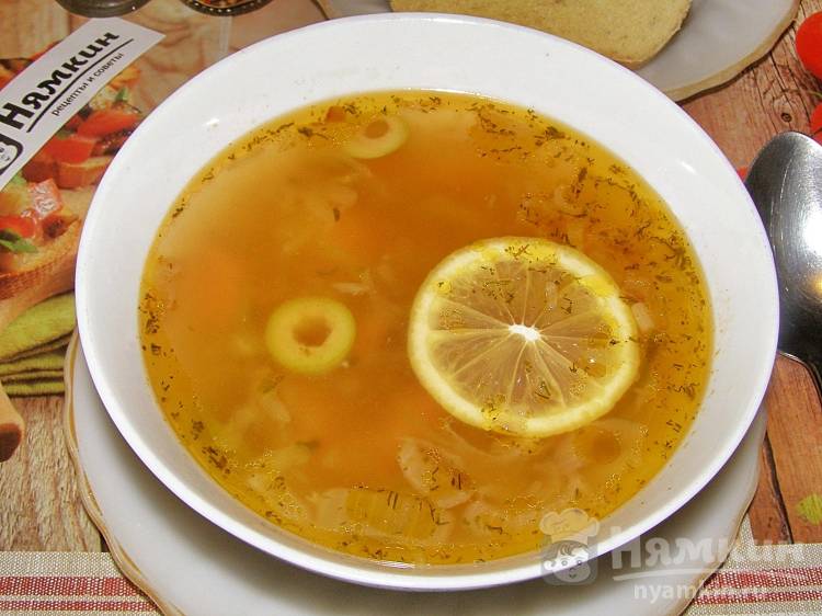 Суп рассольник с маслинами
