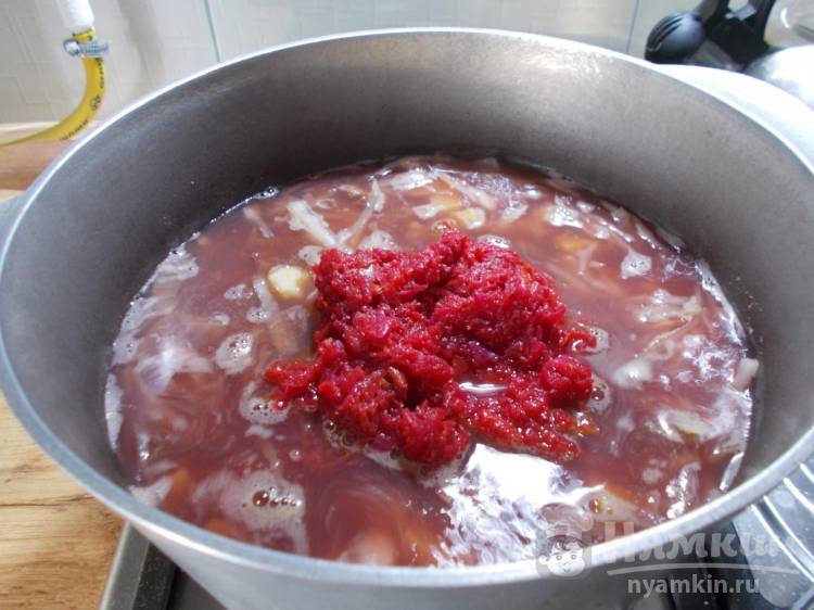 Постный борщ с капустой, фасолью и заправкой для борща - фото шаг 6