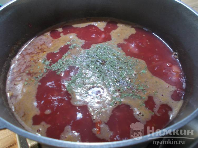 Постный борщ с капустой, фасолью и заправкой для борща - фото шаг 8