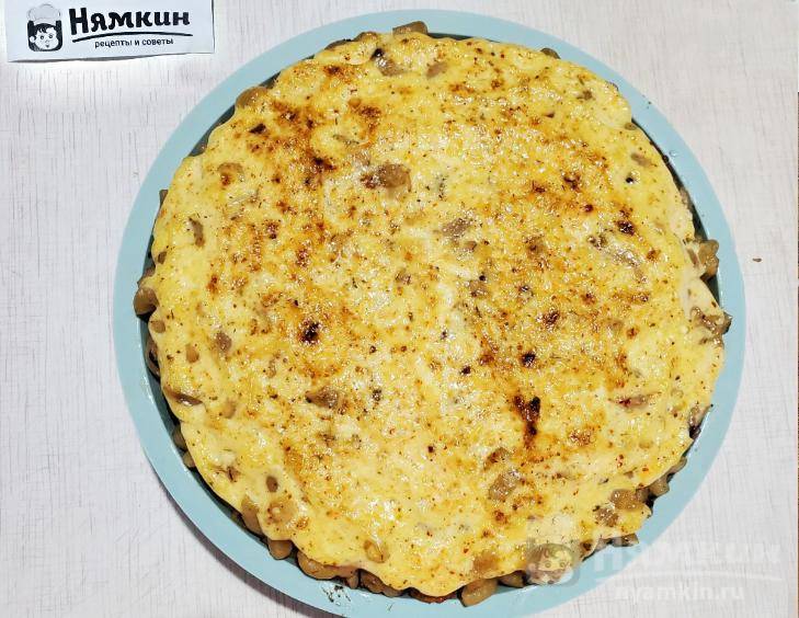 Закусочный торт из макарон с овощами и майонезным соусом под грилем - фото шаг 9