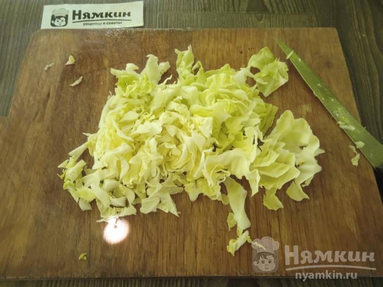 Постное рагу с кабачками, капустой и свежим зеленым горошком - фото шаг 7