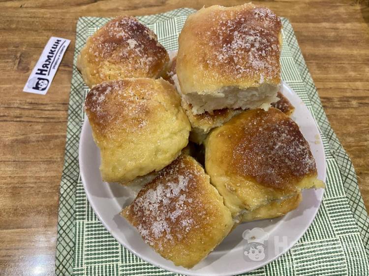 Пышные ванильные булочки с сахаром на дрожжах в духовке - фото шаг 17