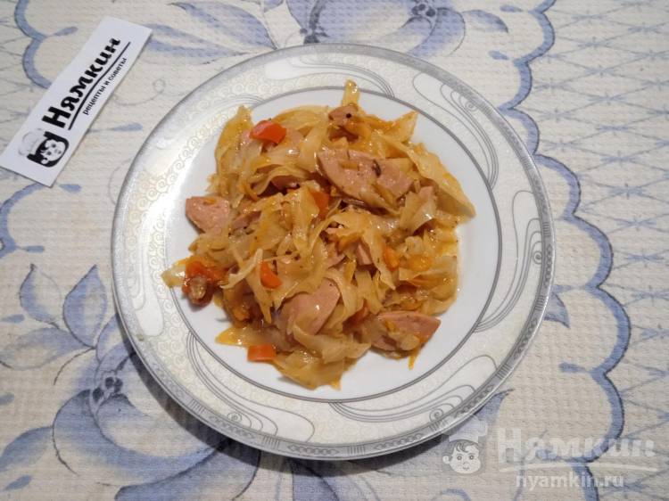 Солянка с сосисками и сладкими перцами в мультиварке - фото шаг 13