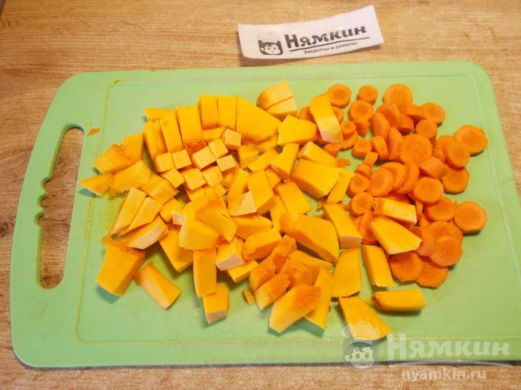 Рисовая каша в мультиварке из четырех видов риса с мясом, тыквой и овощами - фото шаг 2