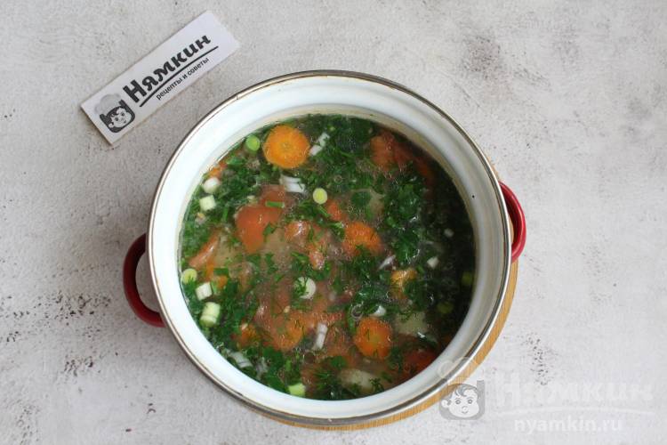 Постный рисовый суп с овощами и консервированной кукурузой - фото шаг 7