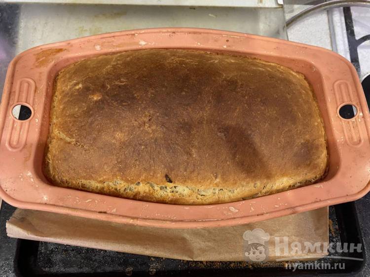 Закрытый пирог с капустой, луком и морковью на дрожжевом жидком тесте - фото шаг 17