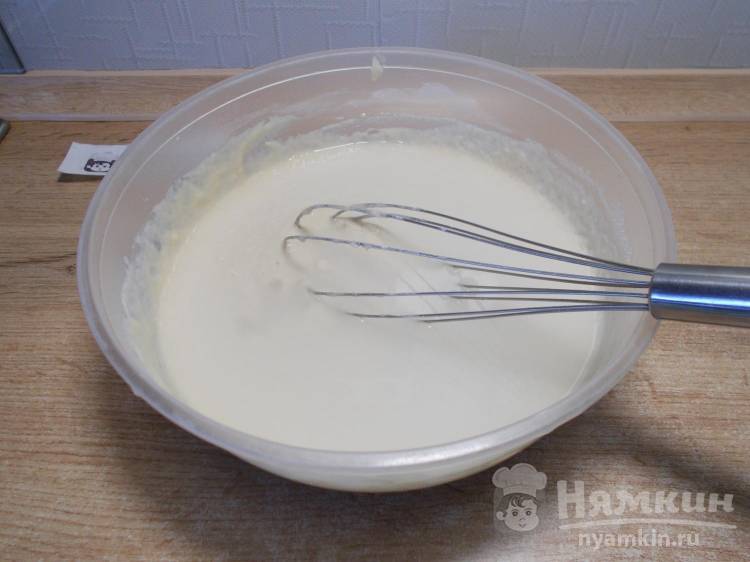Тонкие блины на топленом молоке и кипятке без разрыхлителя - фото шаг 4