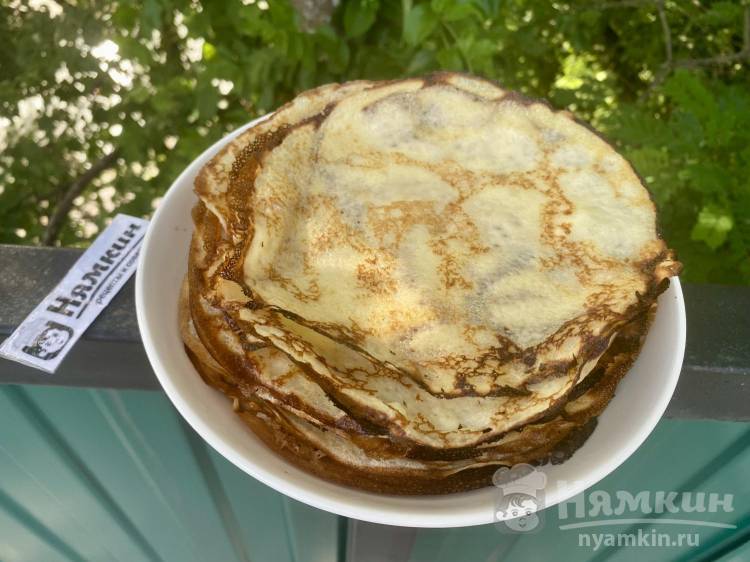 Быстрые тонкие блины на молоке с сахаром - фото шаг 9