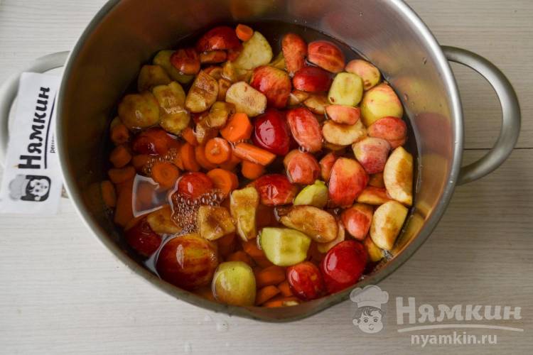Напиток морковно-яблочный с сахаром и лимонной кислотой - фото шаг 4