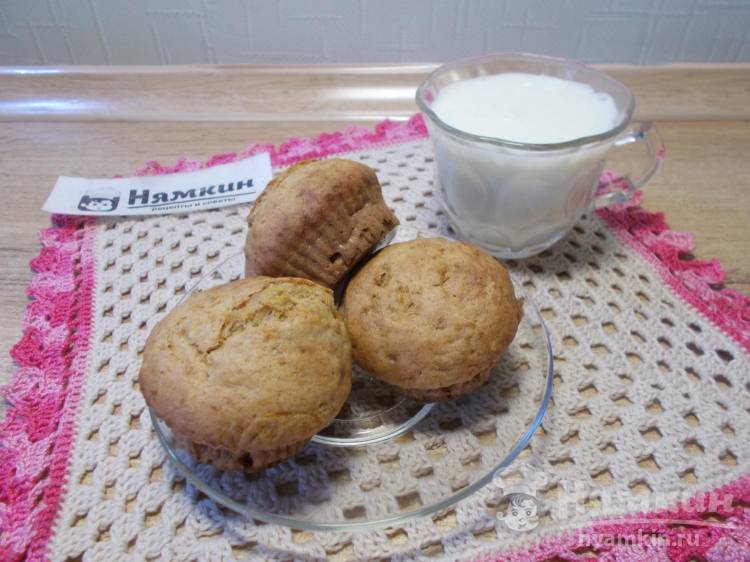 Пышные кексы с тыквенным пюре и корицей в формочках - фото шаг 11