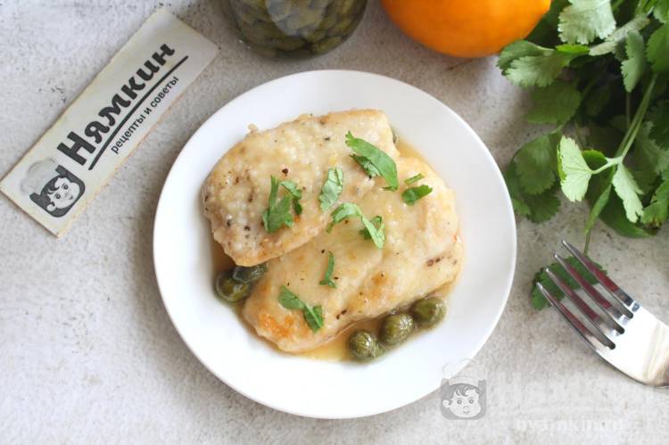 Итальянская Пиката из куриной грудки в соусе с каперсами - фото шаг 9