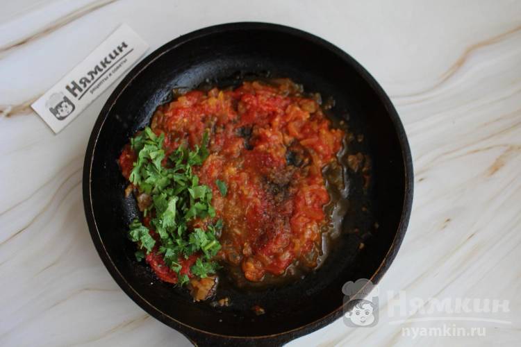Жареные баклажаны с помидорами и луком по-таджикски - фото шаг 7