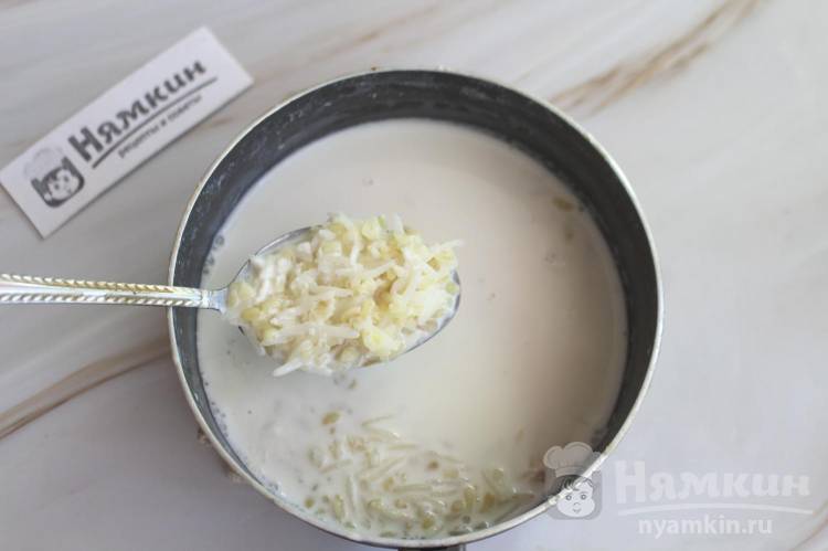 Молочная рисовая каша с булгуром - фото шаг 7