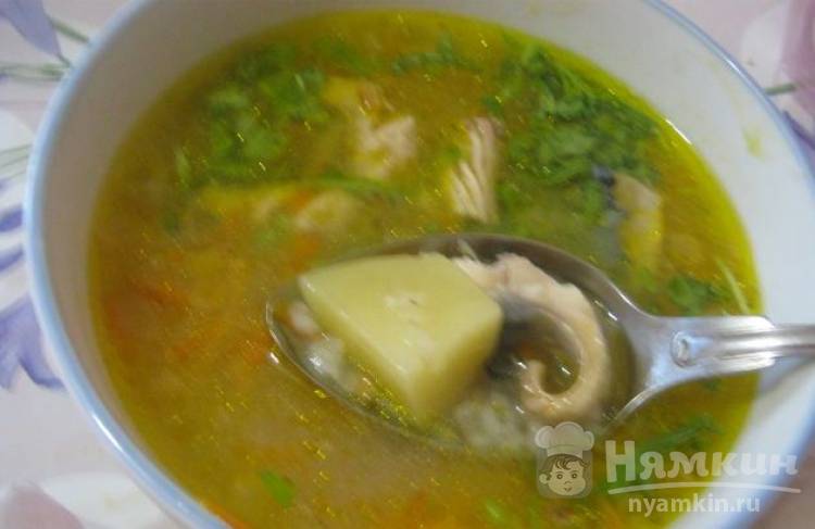 Рыбный суп из скумбрии с овощами и рисом