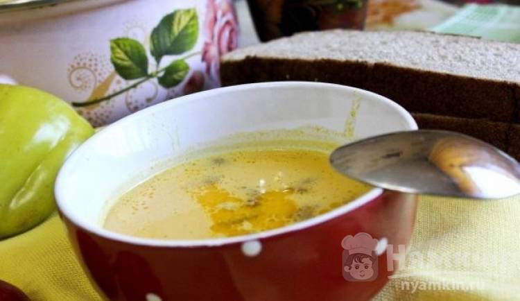 Тыквенный суп-пюре с плавленным сыром