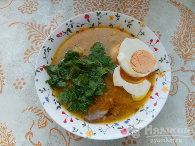 Щавелевый суп с яйцом в мультиварке