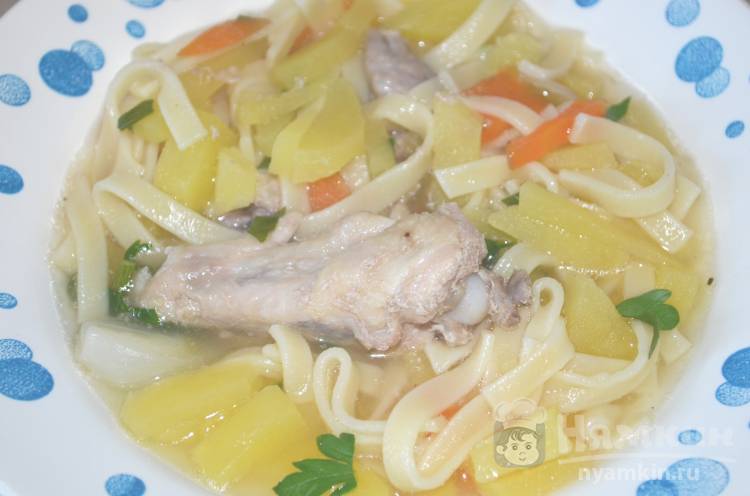 Куриный суп с лапшой для малышей и взрослых