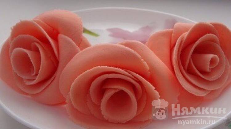 Роза из мастики (Самый быстрый способ сделать розу. Easy and fast fondant rose. Танинторт