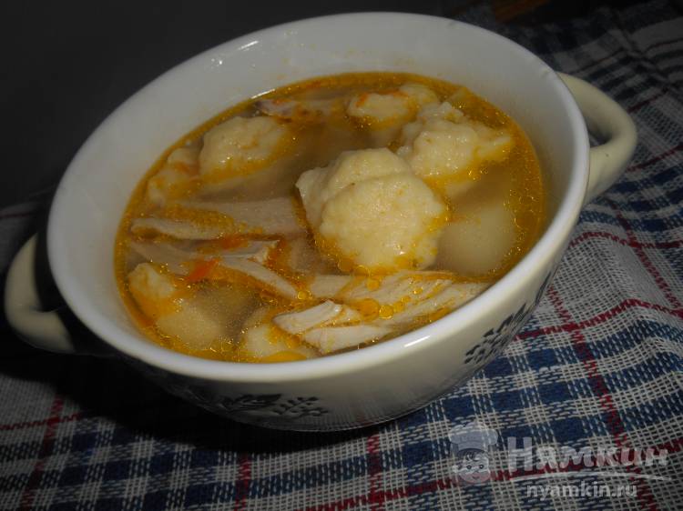 Суп с галушками украинский