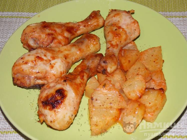 Куриная голень с сыром и ананасом