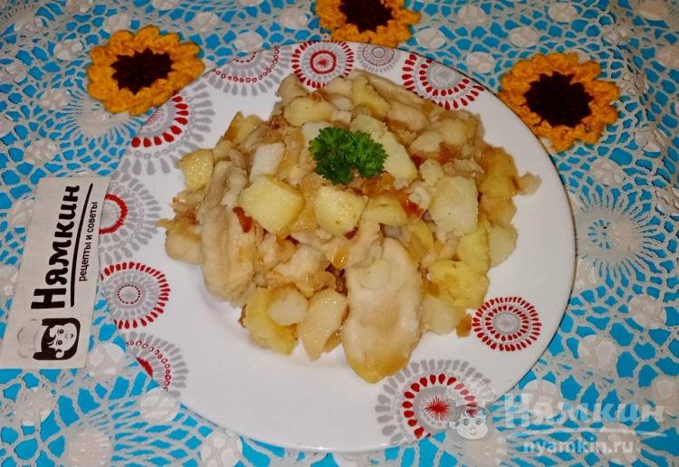 Галушки с картофелем и жареным луком
