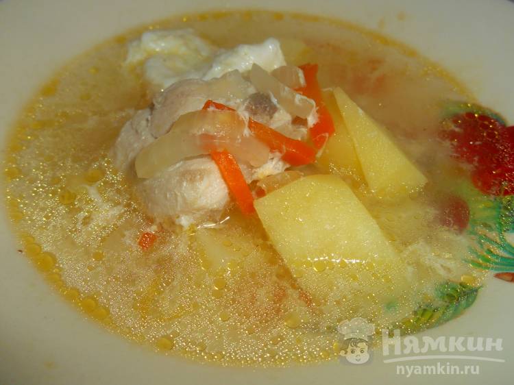 Лёгкий куриный суп с картофелем и яйцом