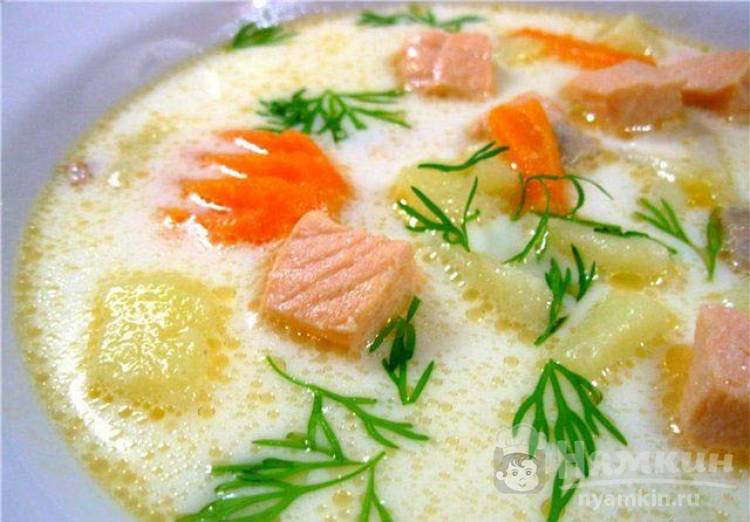 Рыбный суп со сливками и овощами