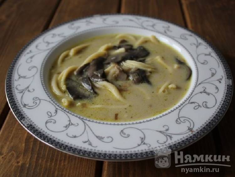 Суп грибной с макаронами 