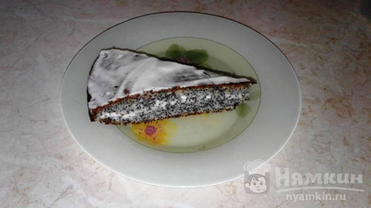 Маковый торт со сметанным кремом
