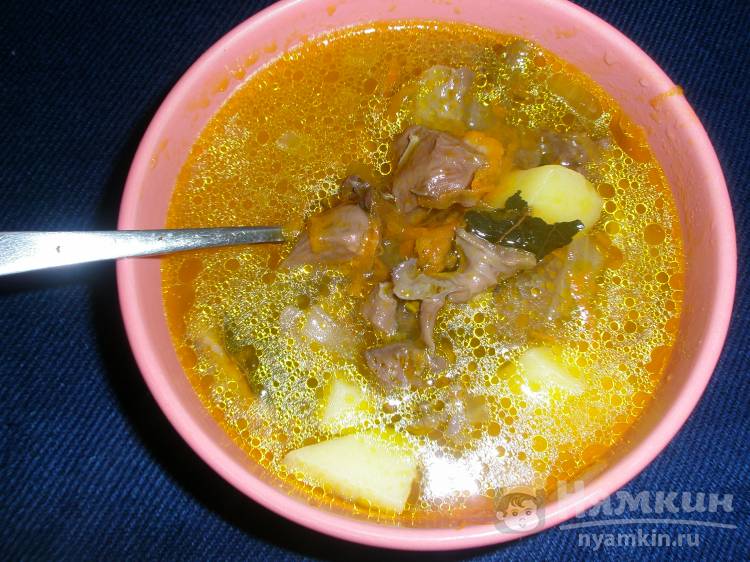 Картофельный суп со свиным сердцем