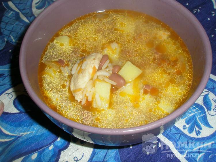 Суп с фасолью и грибами «Белый»