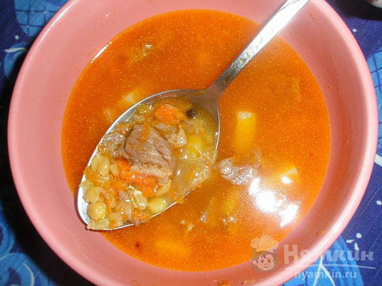 Гороховый суп на говяжьей тушенке