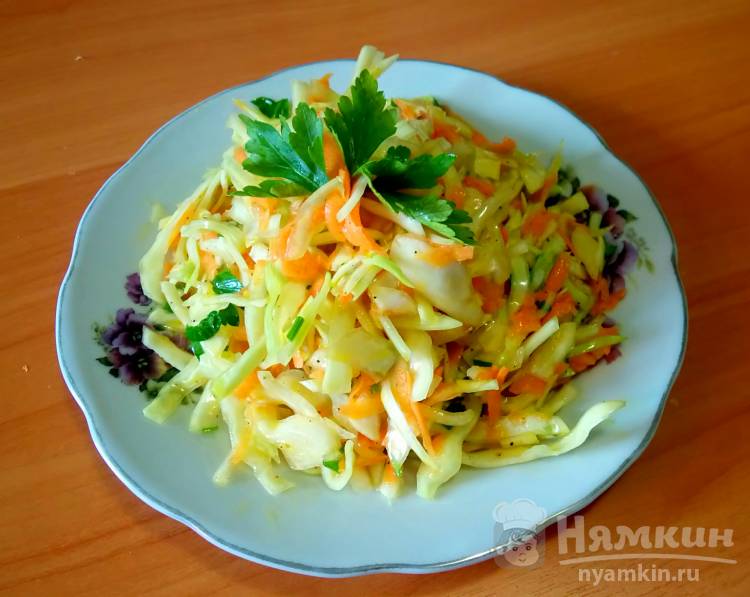 Лёгкий салат с капустой и морковью