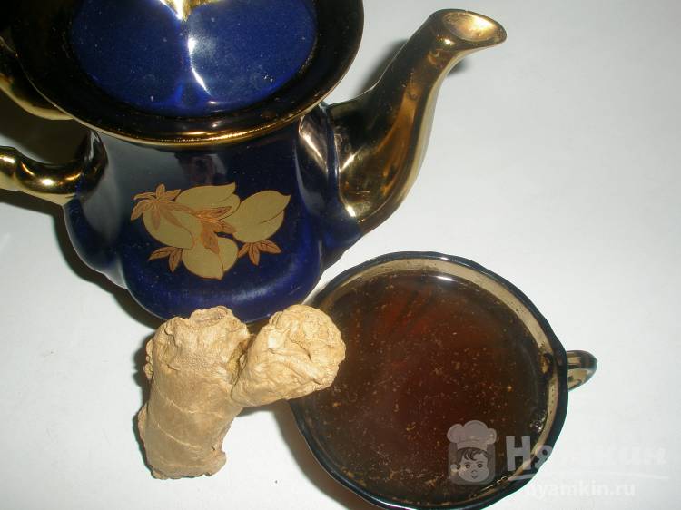Согревающий чай с имбирем и корицей