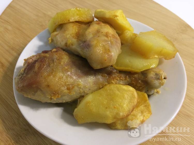 Курица с картошкой в сметанно-горчичном соусе