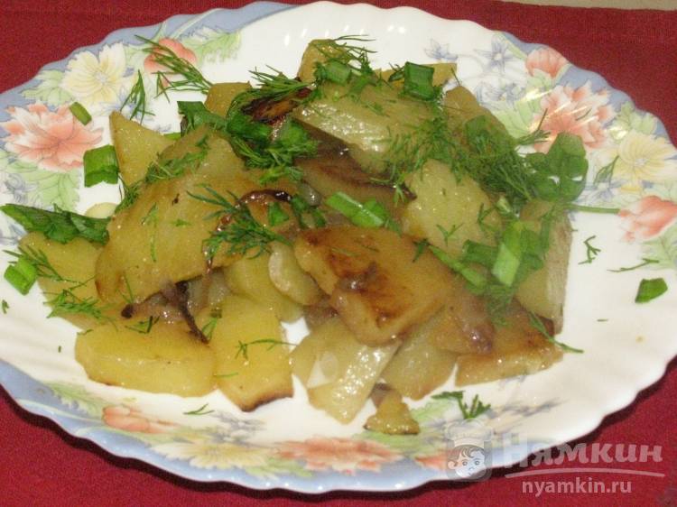 Жаренная картошечка с зеленью