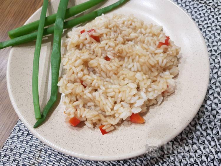 Ингредиенты для «Рис с овощами в соевом соусе»: