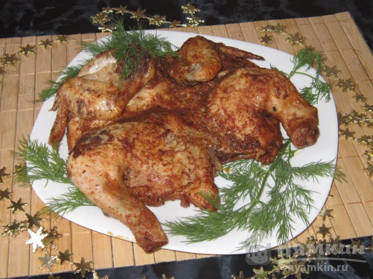 Курица запеченная в рукаве с аджикой и соевым соусом