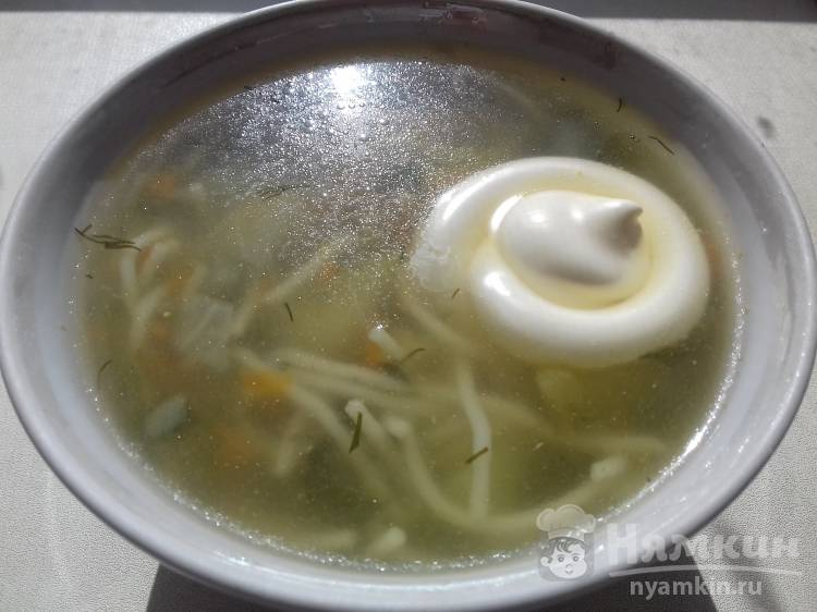 Картофельный суп на бульоне из индейки
