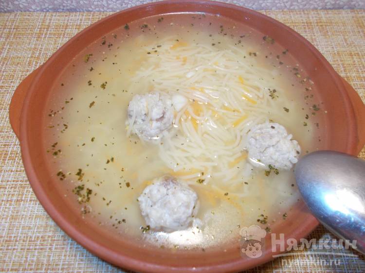 Суп-лапша с фрикадельками без картошки и зажарки