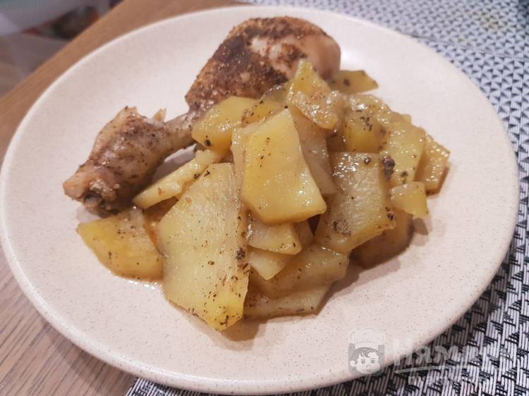 Запеченный картофель с курицей