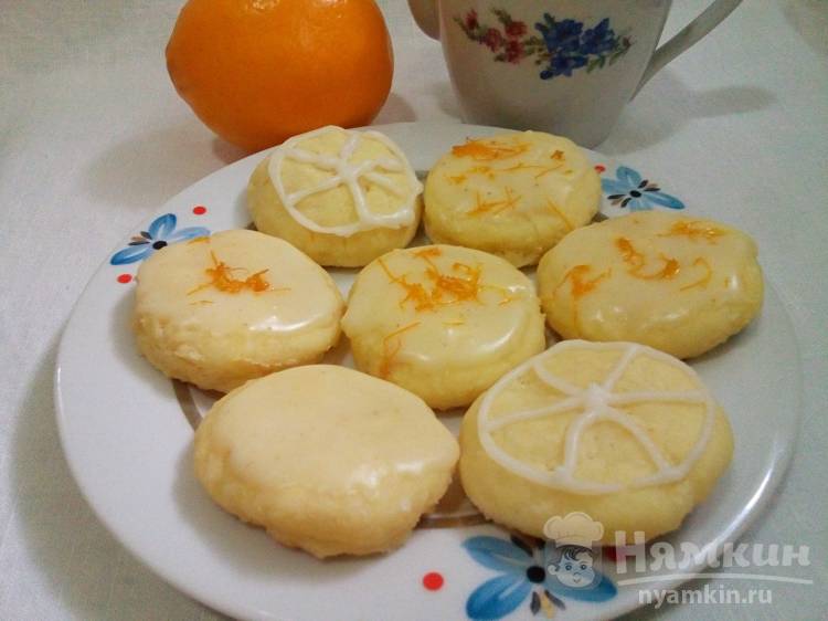 Лимонное печенье с глазурью