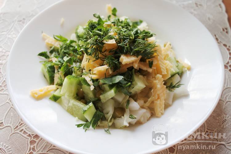 Салат с пекинской капустой и сыром на перекус