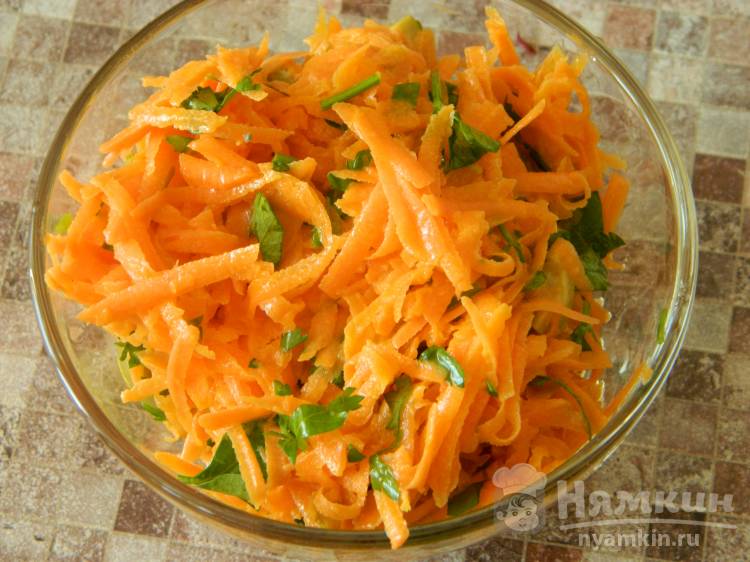 Морковный салат с оливками