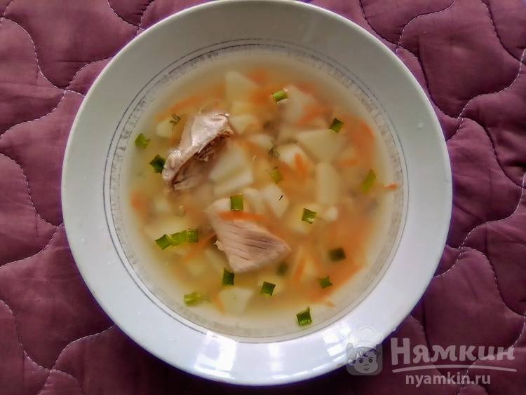 Рыбный суп из консервированной семги