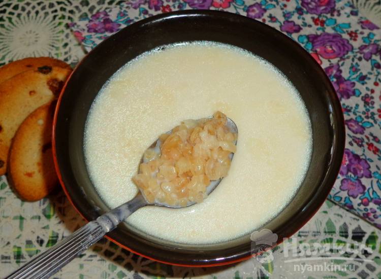 Сладкий молочный суп из булгура 