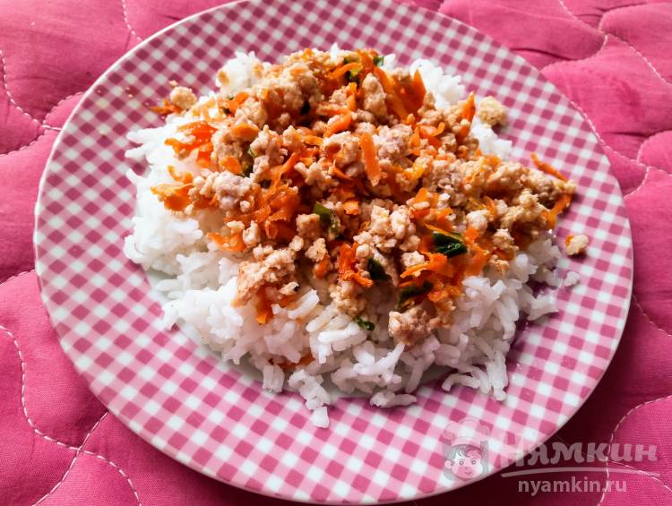 Рис с куриным фаршем и овощами 