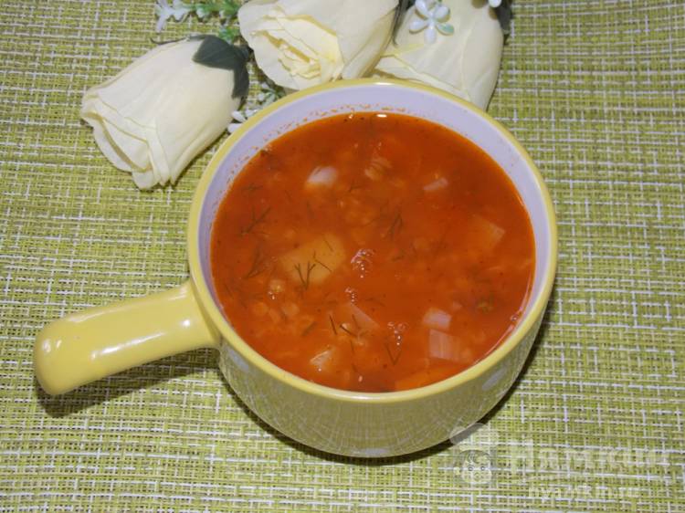 Постный чечевичный суп с овощами в мультиварке