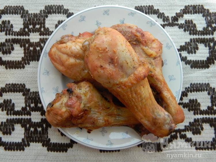 Куриные голени в кефирно-чесночном маринаде в духовке