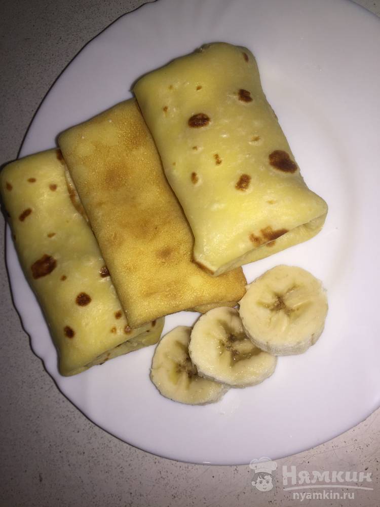 Блинчики с творожно–банановой начинкой